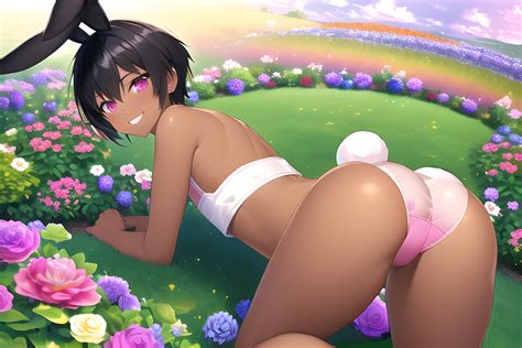 Rule 34 1boy Ai Generated All Fours Ass Ass Focus Big Ass Big Butt Black Hair Bunny Ears Bunny