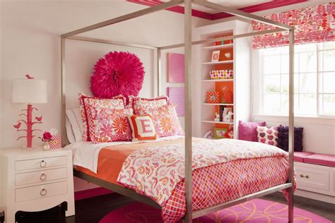 Pink And Orange Kids Bedding Contemporary Girls Room Artistic