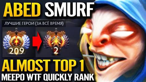 ABED MEEPO Smurf Account TOP 2 MMR Ranked Dota 2 Pro Meepo YouTube