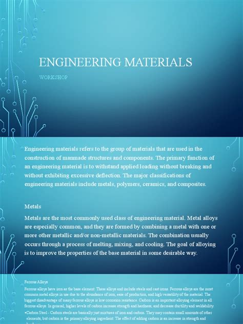 Engineering Materials Pdf Steel Alloy