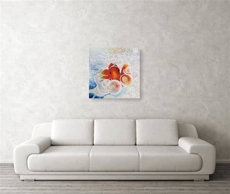 Clown Fish Painting Acrylic on Canvas 24 X 24 Original Painting Fish Painting Nautical Wall Art ...