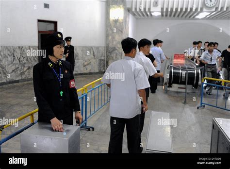 North Korean Ticket Inspector Stock Photo Alamy