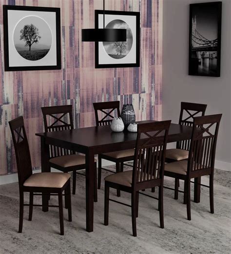 Buy 6 Seater Dining Set Dubai Mintwud Finish Best Curtains Blinds