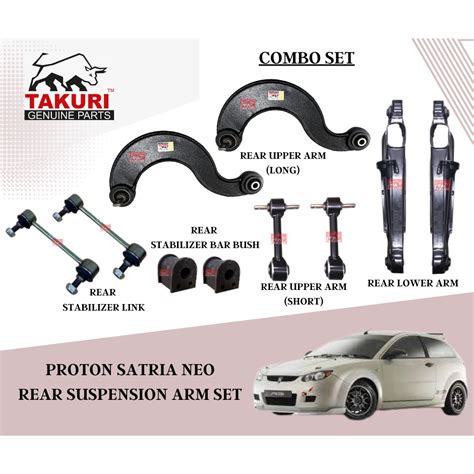 Proton Satria Neo Front Rear Lower Arm Assy Suspension Arm Combo Set