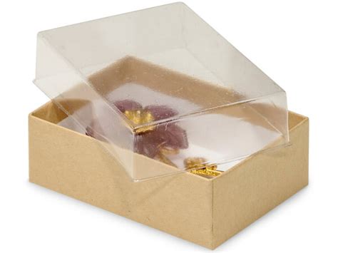 Recycled Kraft Clear Lid Display Boxes 3x2 18x1 100 Pack