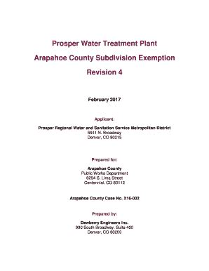 Fillable Online Prosper Water Treatment Plant Fax Email Print Pdffiller