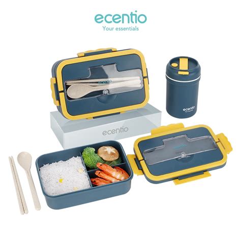 Jual Ecentio Lunch Box Set Jerami Gandum Lunch Box Tempat Makan Anak