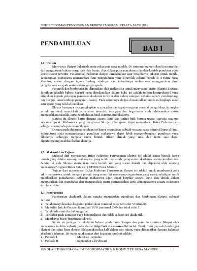 Buku Pedoman Penyusunan Skripsi Program