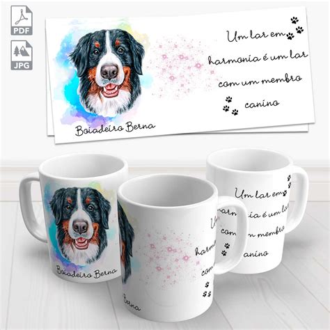 Caneca Pets Vol Boiadeiro De Berna Sublima