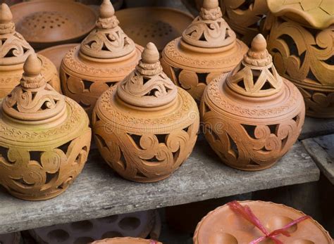 Earthenware Brown Handmade Clay Pots Stock Image Image Of Design