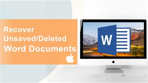 Ways To Recover Unsaved Deleted Word Documents On Mac Youtube