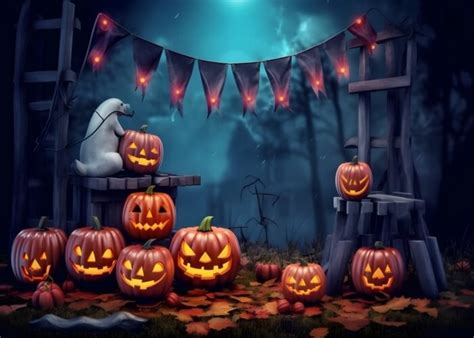 Pumpkin Banner Halloween Backdrop Decorations Photography Background