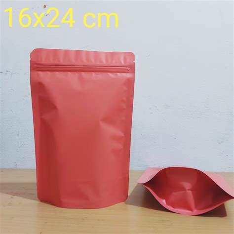 KEMASAN STANDING POUCH 16X24 CM WARNA DOFF MATTE KEMASAN KLIP ZIPPER