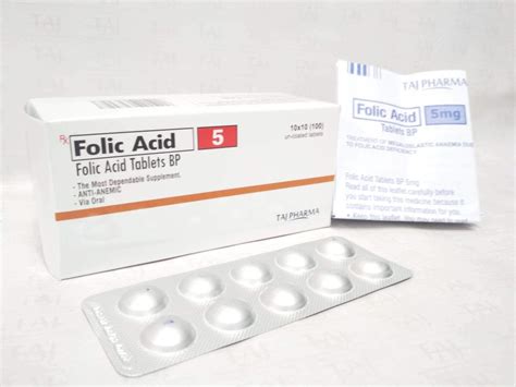 Folic Acid Tablets Mg Bp Taj Pharma Taj Generics Pharmaceuticals