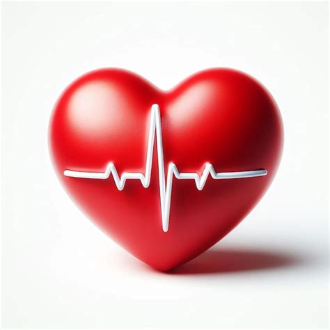 Premium Ai Image Red Heart With White Pulse Line On White Background