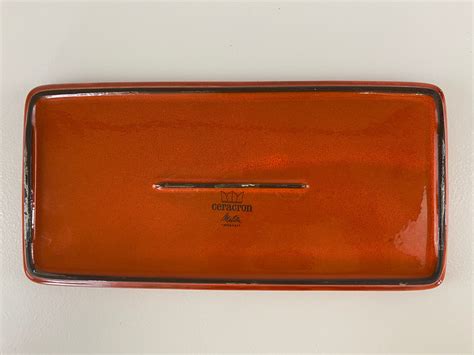 Melitta Ceracron Stockholm Serving Plate Orange Red Rectangle