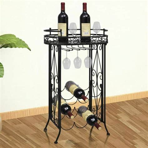 Metal Floor Standing Wine Rack Affordable Modern Design Furniture And