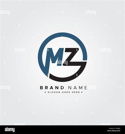 Initial Letter Mz Logo Simple Business Logo For Alphabet M And Z