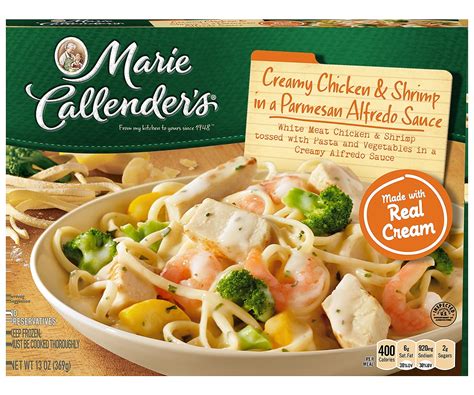 Marie Callender S Frozen Dinner Creamy Chicken And Shrimp In A Parmesan Alfredo Sauce 13 Ounce