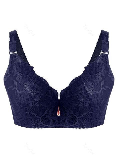 Soutien Gorge Dentelle Floral Grande Taille Push Up à Armature En Blue