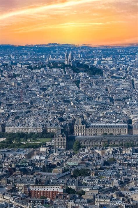 Paris, Aerial View, Tuileries Garden and the Louvre Stock Image - Image of montmartre, historic ...