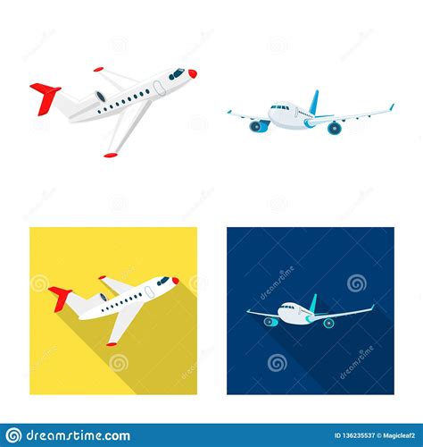 Vector Design Of Plane And Transport Sign Collection Of Plane And Sky