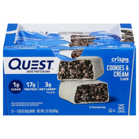 Save On Quest Hero High Protein Bar Crispy Cookies Cream Low Carb