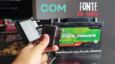 Como Carregar Bateria De Carro Em Casa Fonte De 12 Volts YouTube