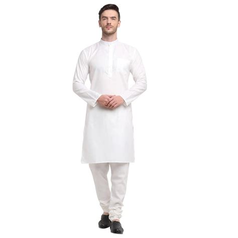 Solid Mens White Cotton Kurta Pajama At Rs 260 Piece In Ghaziabad ID