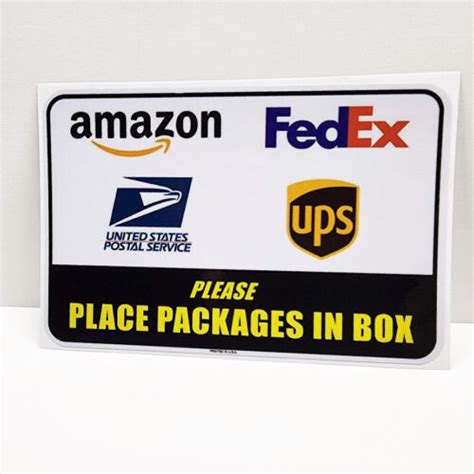 Please Place Packages In Box Decal Vinyl Sticker Usps Fedex Amazon