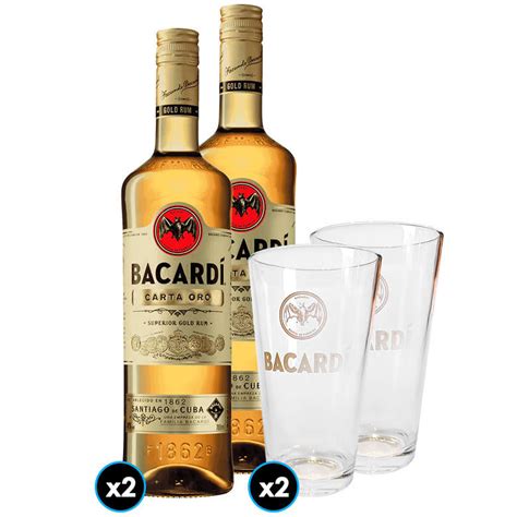 Pack Bacardi N X Ron Bacardi Carta Oro Cc X Vaso