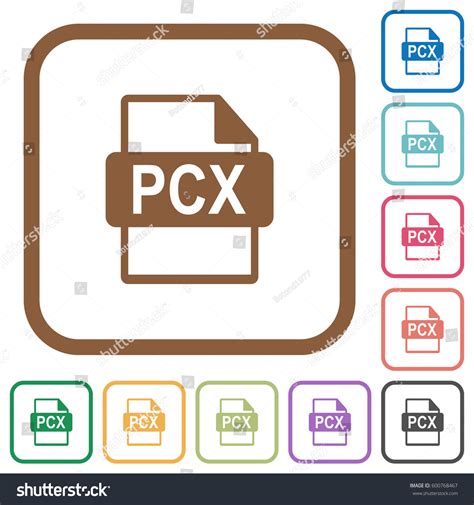 Pcx File Format Simple Icons In Color Rounded Royalty Free Stock