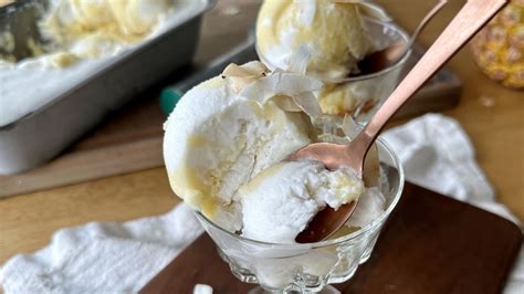 No Churn Swirled Pi A Colada Sorbet Recipe