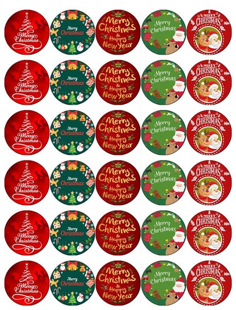 30 X Merry Christmas Cupcake Toppers Edible Wafer Paper Fairy Cake