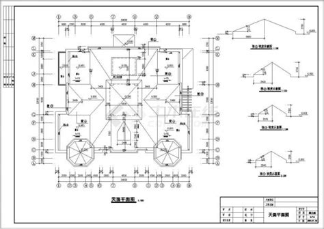 某市区豪华别墅建筑施工图（共7张）联排别墅土木在线