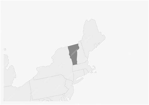 Premium Vector Map Of Usa With Highlighted Vermont State Map