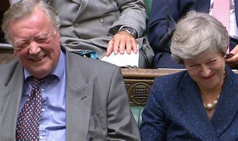 Video Theresa May Laughs Next To Arch Remainer Ken Clarke As She Basks In Brexit Chaos Uk