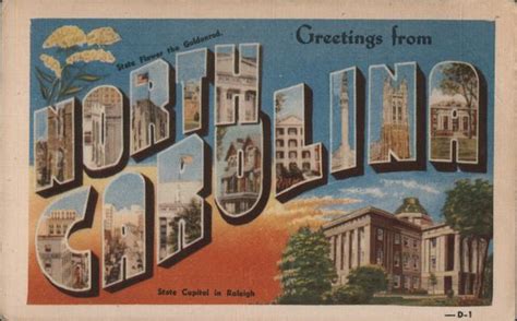 Greetings From North Carolina Postcard