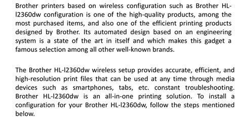 PPT - How to Setup Brother HL-l2360dw Wireless Printer PowerPoint Presentation - ID:11011555