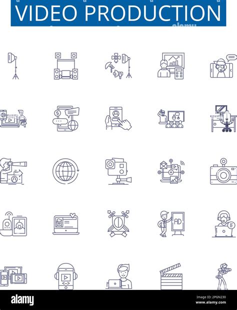 Video Production Line Icons Signs Set Design Collection Of