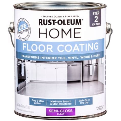 Rust Oleum 358584 Floor Coating Top Coat Semi Gloss Clear Gal 1 Gallon