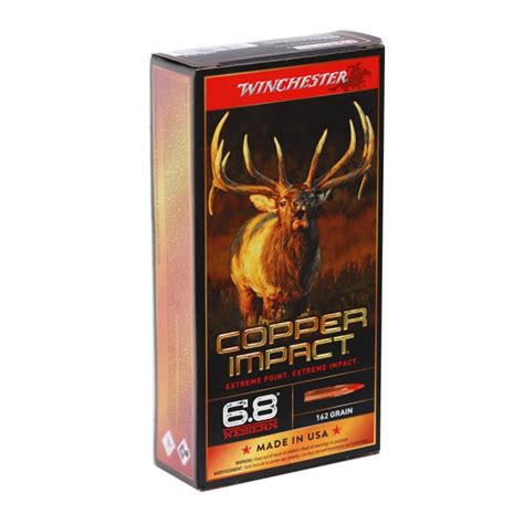 Winchester Copper Impact 6 8 Western Ammo 162 Grain Copper Extreme Point Polymer Tip Lead Free