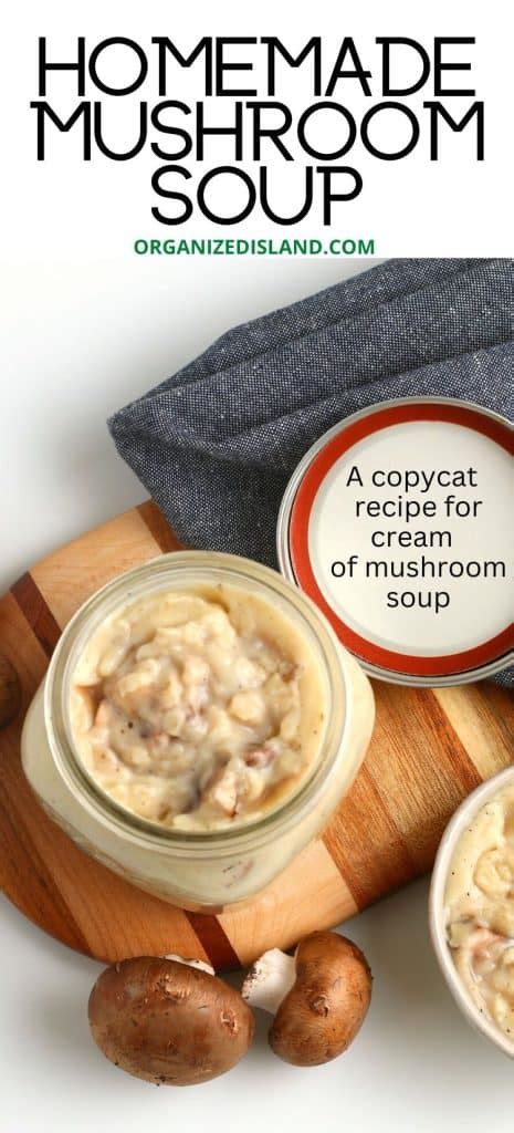 Homemade Mushroom Soup Copycat Campell's - Organized Island