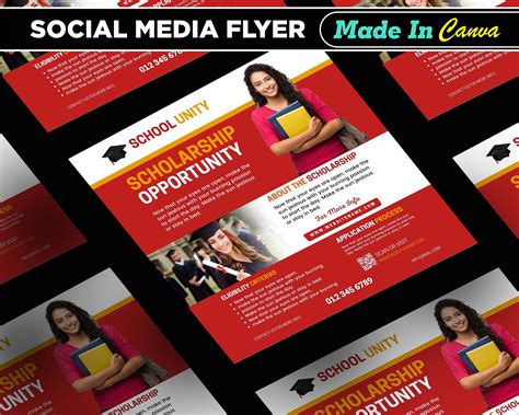 Scholarship Flyer Diy Canva Scholarship Flyer Template 2022 Editable