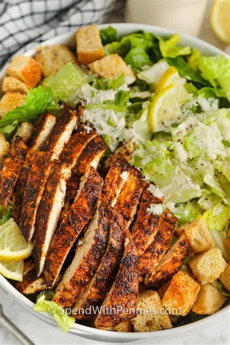 Chicken Caesar Salad With Garlic Parmesan Croutons Blue Jean Chef Meredith Laurence Ph