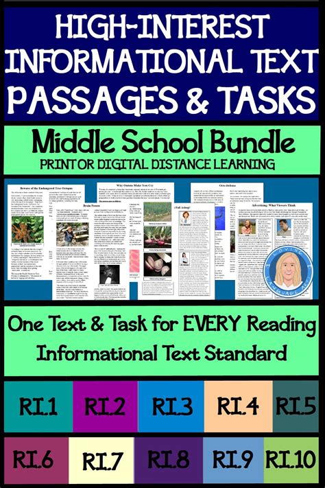 Reading Passages And Comprehension Tasks Bundle Informational Text Edition Middle School