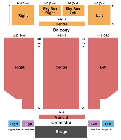 Sherman Theater, Endstage Seating Chart | Star Tickets