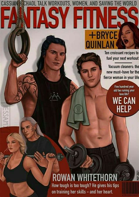 The Cover Of Fantasy Fitness Magazine Featuring Two Men And One Woman