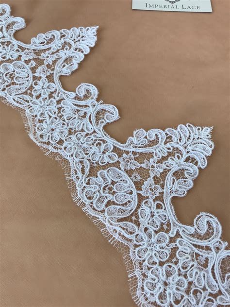 White Bridal Lace Trim Lace Trim Lace Fabric From Imperiallace