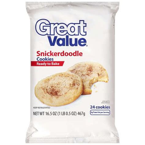 Great Value Ready To Bake Snickerdoodle Cookie Dough 165 Oz 24